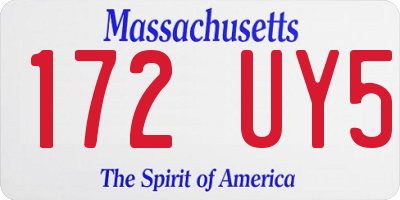 MA license plate 172UY5