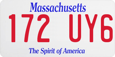 MA license plate 172UY6