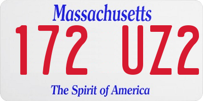 MA license plate 172UZ2