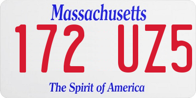 MA license plate 172UZ5