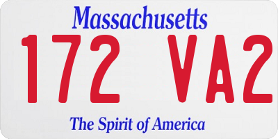 MA license plate 172VA2