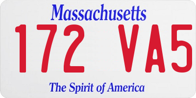 MA license plate 172VA5
