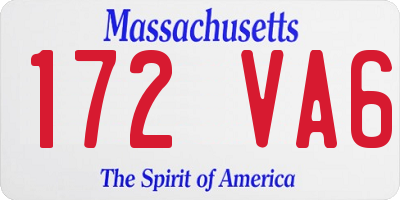 MA license plate 172VA6