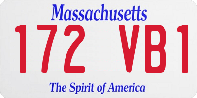 MA license plate 172VB1