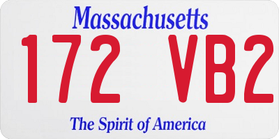 MA license plate 172VB2