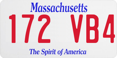 MA license plate 172VB4