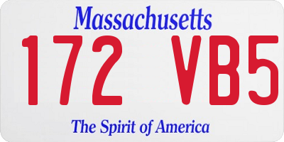MA license plate 172VB5
