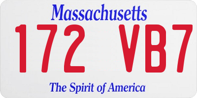 MA license plate 172VB7