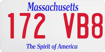 MA license plate 172VB8