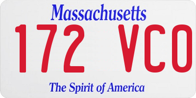 MA license plate 172VC0