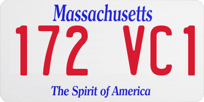 MA license plate 172VC1
