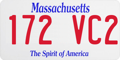 MA license plate 172VC2