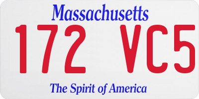 MA license plate 172VC5