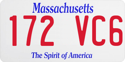 MA license plate 172VC6