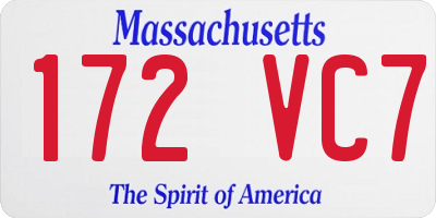 MA license plate 172VC7