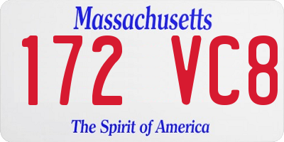 MA license plate 172VC8