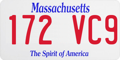 MA license plate 172VC9