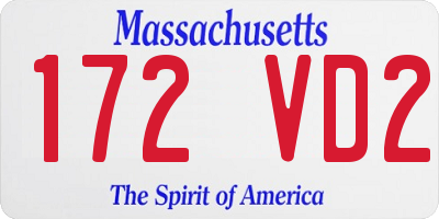 MA license plate 172VD2