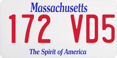 MA license plate 172VD5
