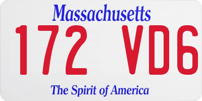 MA license plate 172VD6
