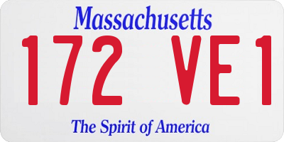 MA license plate 172VE1