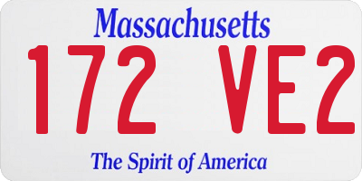 MA license plate 172VE2