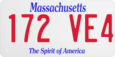 MA license plate 172VE4