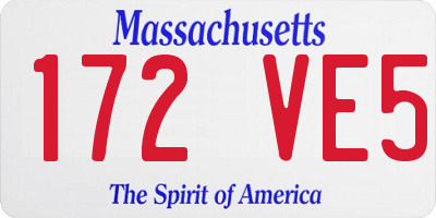MA license plate 172VE5
