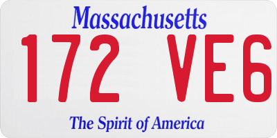 MA license plate 172VE6