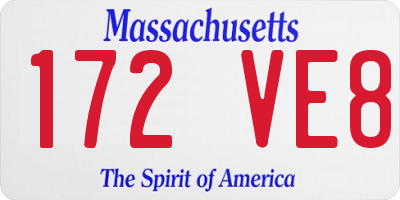 MA license plate 172VE8