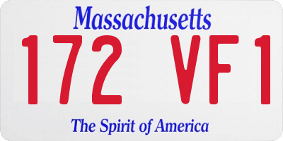 MA license plate 172VF1