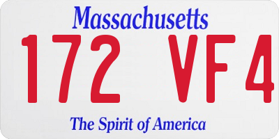 MA license plate 172VF4
