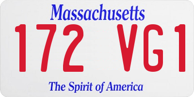 MA license plate 172VG1