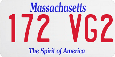 MA license plate 172VG2