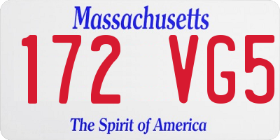 MA license plate 172VG5
