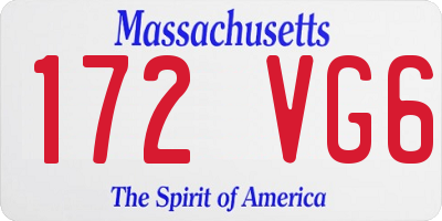 MA license plate 172VG6