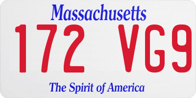 MA license plate 172VG9