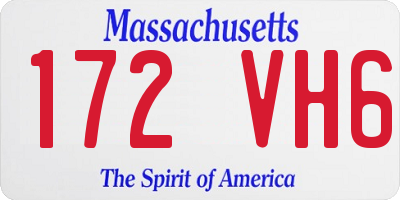 MA license plate 172VH6