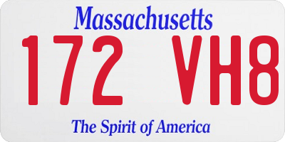 MA license plate 172VH8