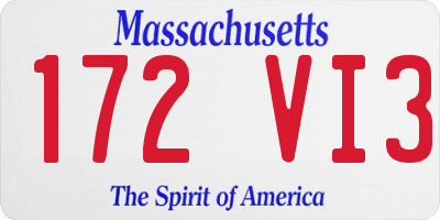 MA license plate 172VI3