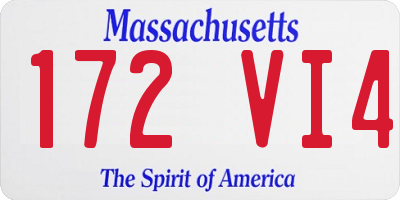 MA license plate 172VI4