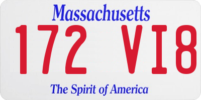 MA license plate 172VI8