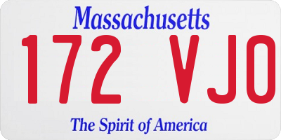 MA license plate 172VJ0