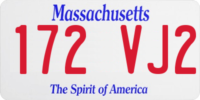 MA license plate 172VJ2