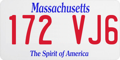 MA license plate 172VJ6