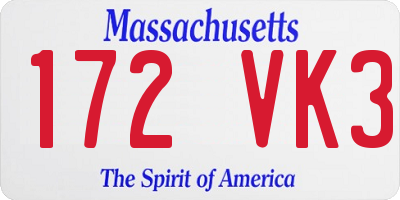 MA license plate 172VK3