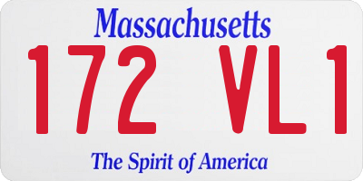 MA license plate 172VL1