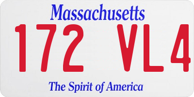 MA license plate 172VL4
