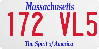 MA license plate 172VL5