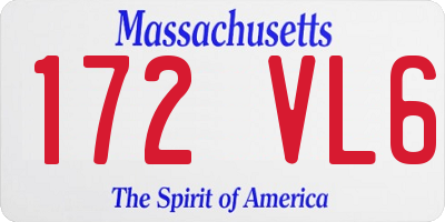 MA license plate 172VL6